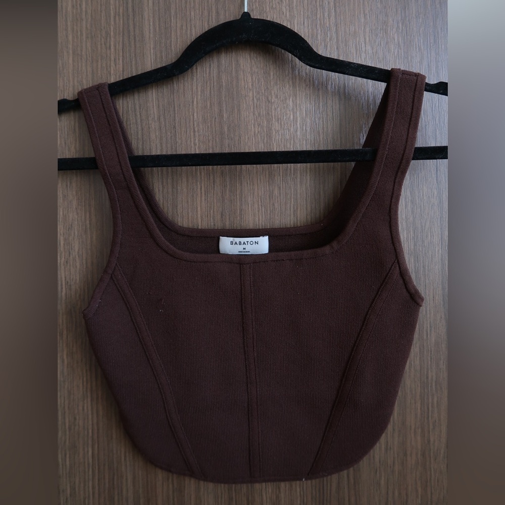 Aritzia Babaton Chocolate Brown Tank